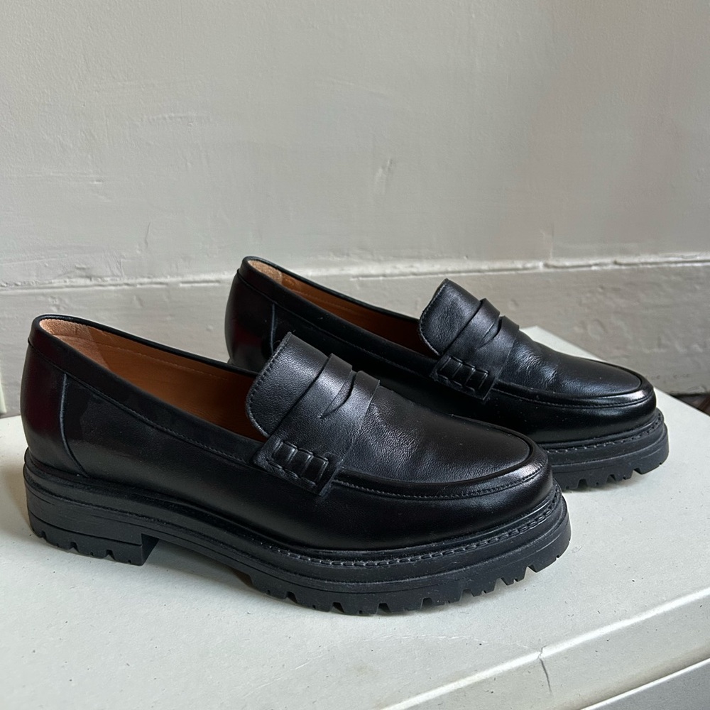 Albane Black Leather Loafers - Sézane US 11